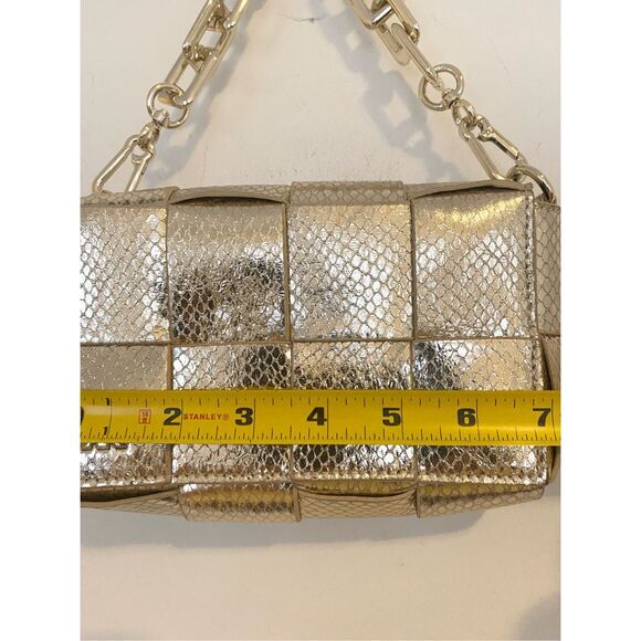 Steve Madden Woven Metallic Snake Clutch Bag NWOT